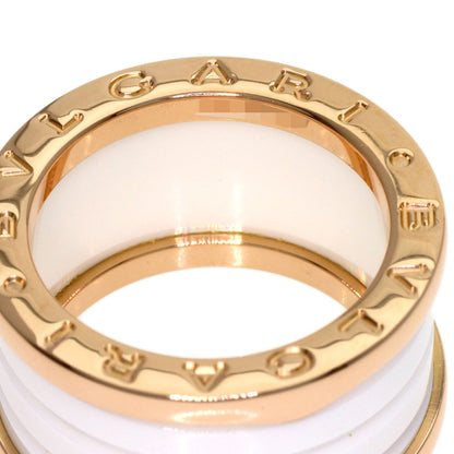 BVLGARI B.zero1 4 band White Ceramic #51 Ring K18 Pink Gold Ladies [Used]
