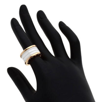 BVLGARI B.zero1 4 band White Ceramic #51 Ring K18 Pink Gold Ladies [Used]