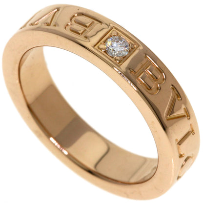 BVLGARI Double Logo 1P Diamond Ring K18 Pink Gold Ladies [Used]