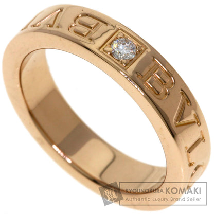 BVLGARI Double Logo 1P Diamond Ring K18 Pink Gold Ladies [Used]