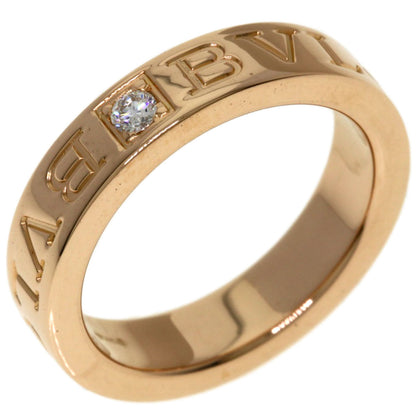 BVLGARI Double Logo 1P Diamond Ring K18 Pink Gold Ladies [Used]