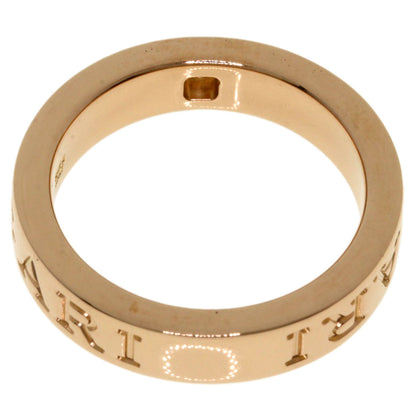 BVLGARI Double Logo 1P Diamond Ring K18 Pink Gold Ladies [Used]