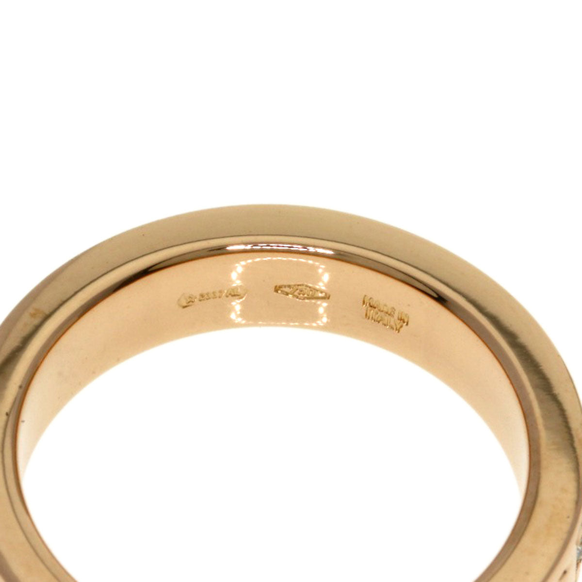 BVLGARI Double Logo 1P Diamond Ring K18 Pink Gold Ladies [Used]