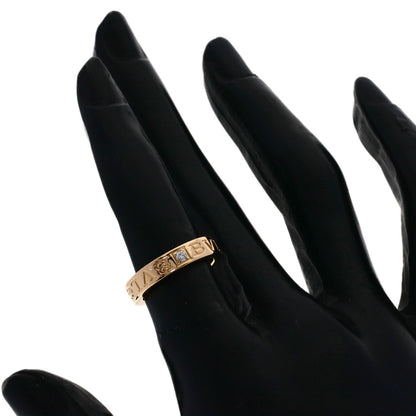 BVLGARI Double Logo 1P Diamond Ring K18 Pink Gold Ladies [Used]