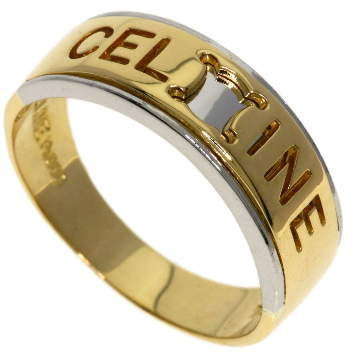 CELINE Macadam Ring K18 Yellow Gold PT900Ladies [Used]