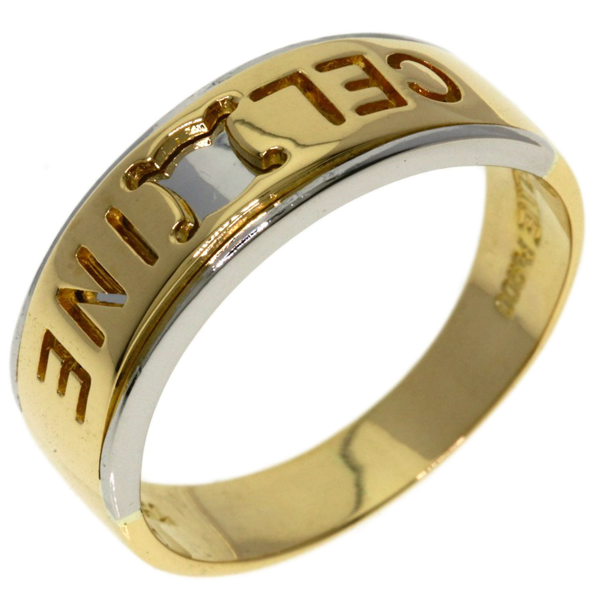 CELINE Macadam Ring K18 Yellow Gold PT900Ladies [Used]