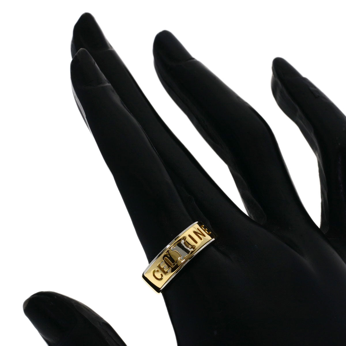 CELINE Macadam Ring K18 Yellow Gold PT900Ladies [Used]