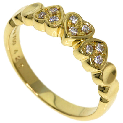Dior Diamond heart motif Ring K18 Yellow Gold Ladies [Used]