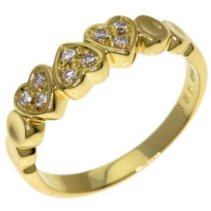 Dior Diamond heart motif Ring K18 Yellow Gold Ladies [Used]