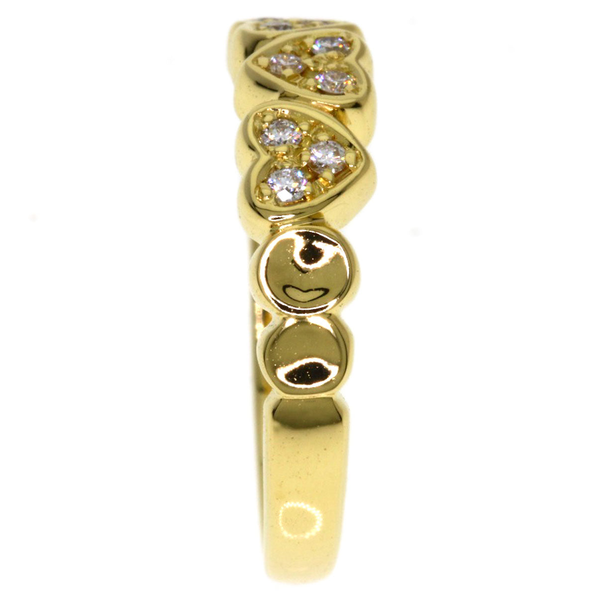 Dior Diamond heart motif Ring K18 Yellow Gold Ladies [Used]