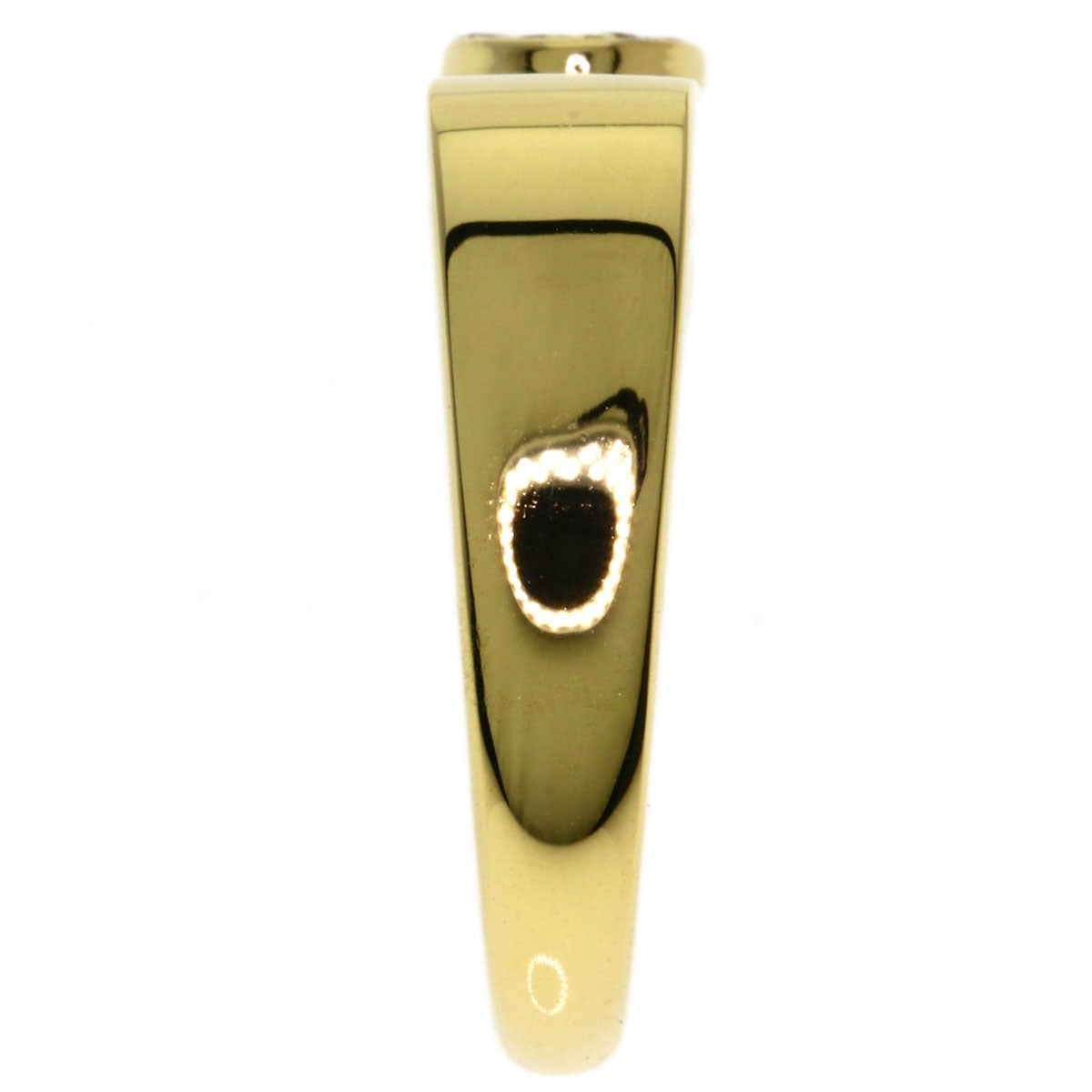 Dior Logo diamond Ring K18 Yellow Gold Ladies [Used]