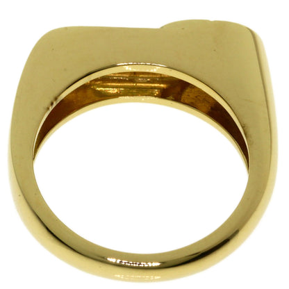 Dior Logo diamond Ring K18 Yellow Gold Ladies [Used]