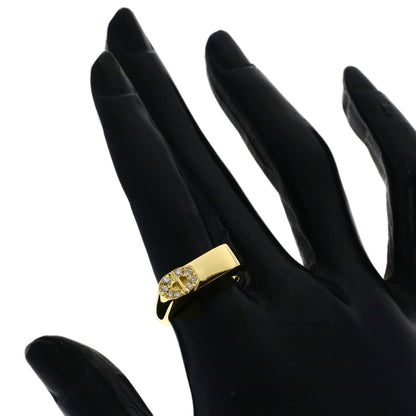 Dior Logo diamond Ring K18 Yellow Gold Ladies [Used]
