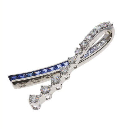 Jeunet Sapphire Diamond Pendant top K18 White Gold Ladies [Used]