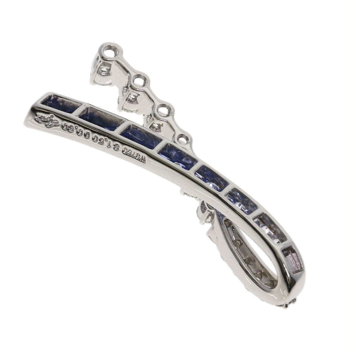 Jeunet Sapphire Diamond Pendant top K18 White Gold Ladies [Used]