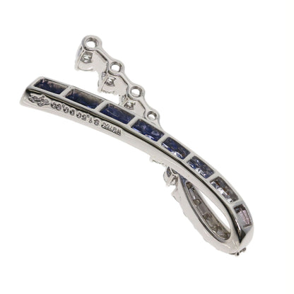 Jeunet Sapphire Diamond Pendant top K18 White Gold Ladies [Used]
