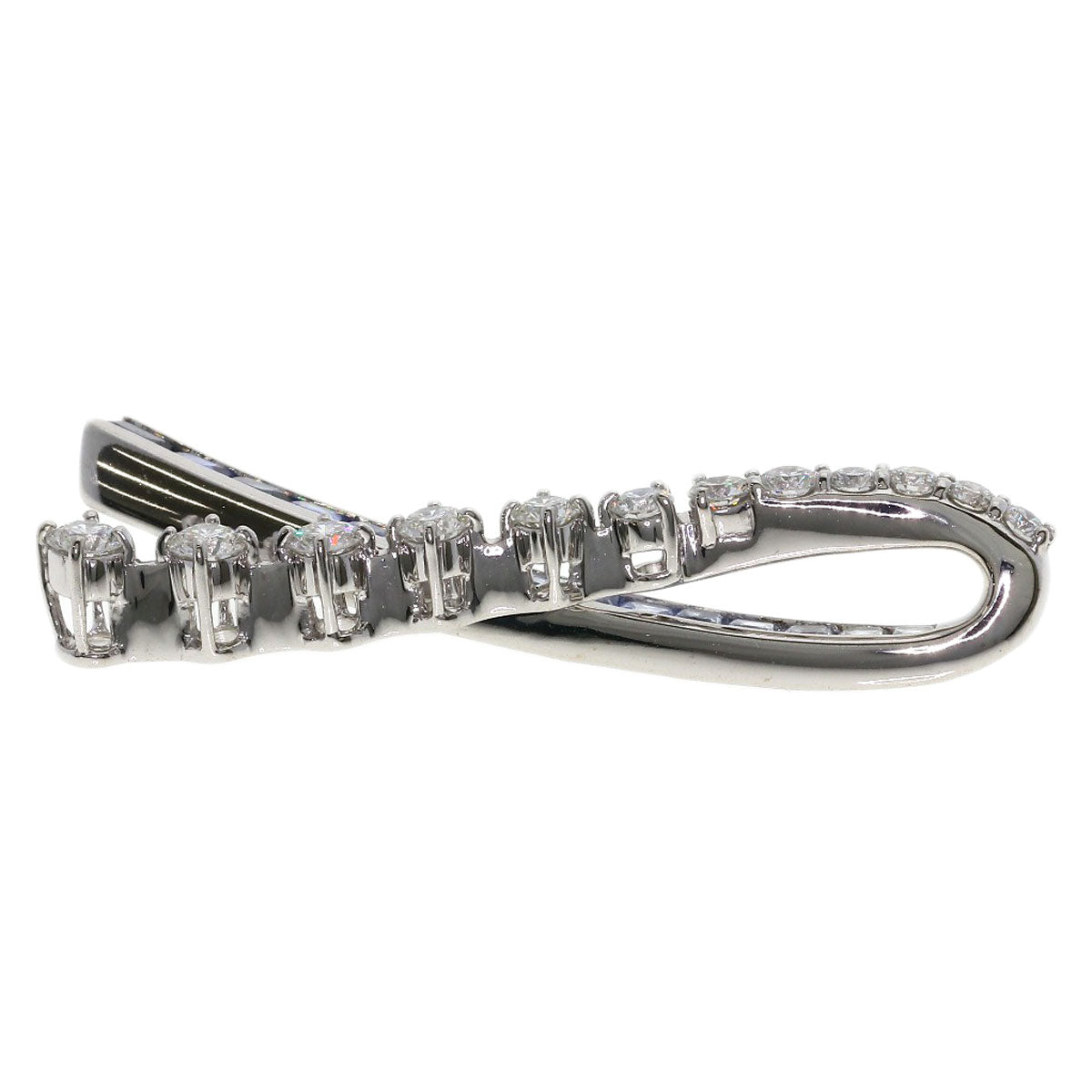 Jeunet Sapphire Diamond Pendant top K18 White Gold Ladies [Used]