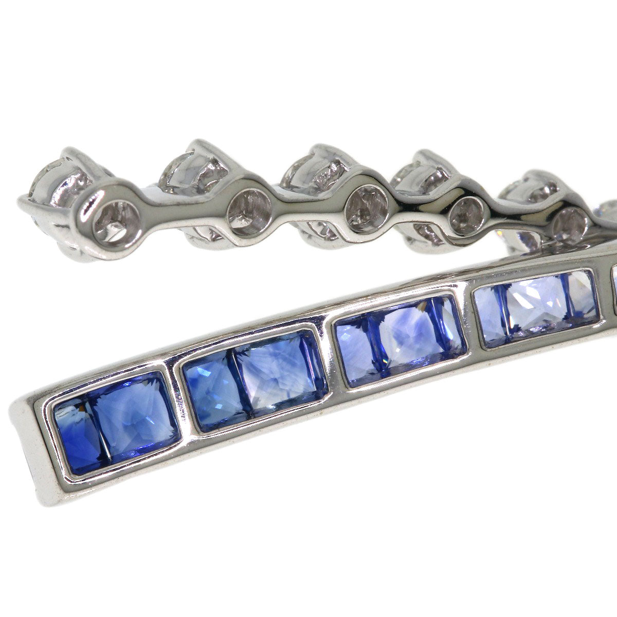 Jeunet Sapphire Diamond Pendant top K18 White Gold Ladies [Used]