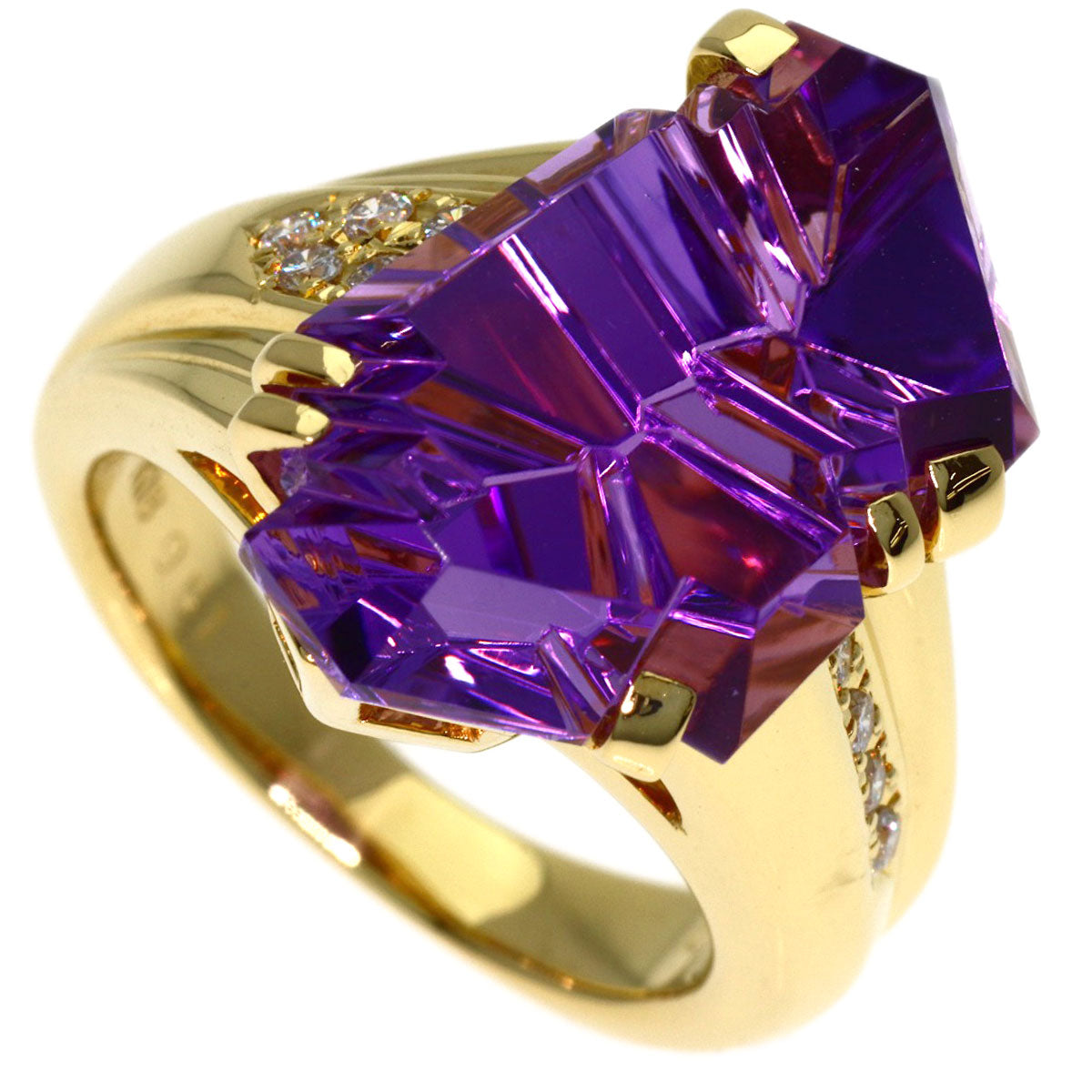 TASAKI Amethyst Diamond Ring K18 Yellow Gold Ladies [Used]