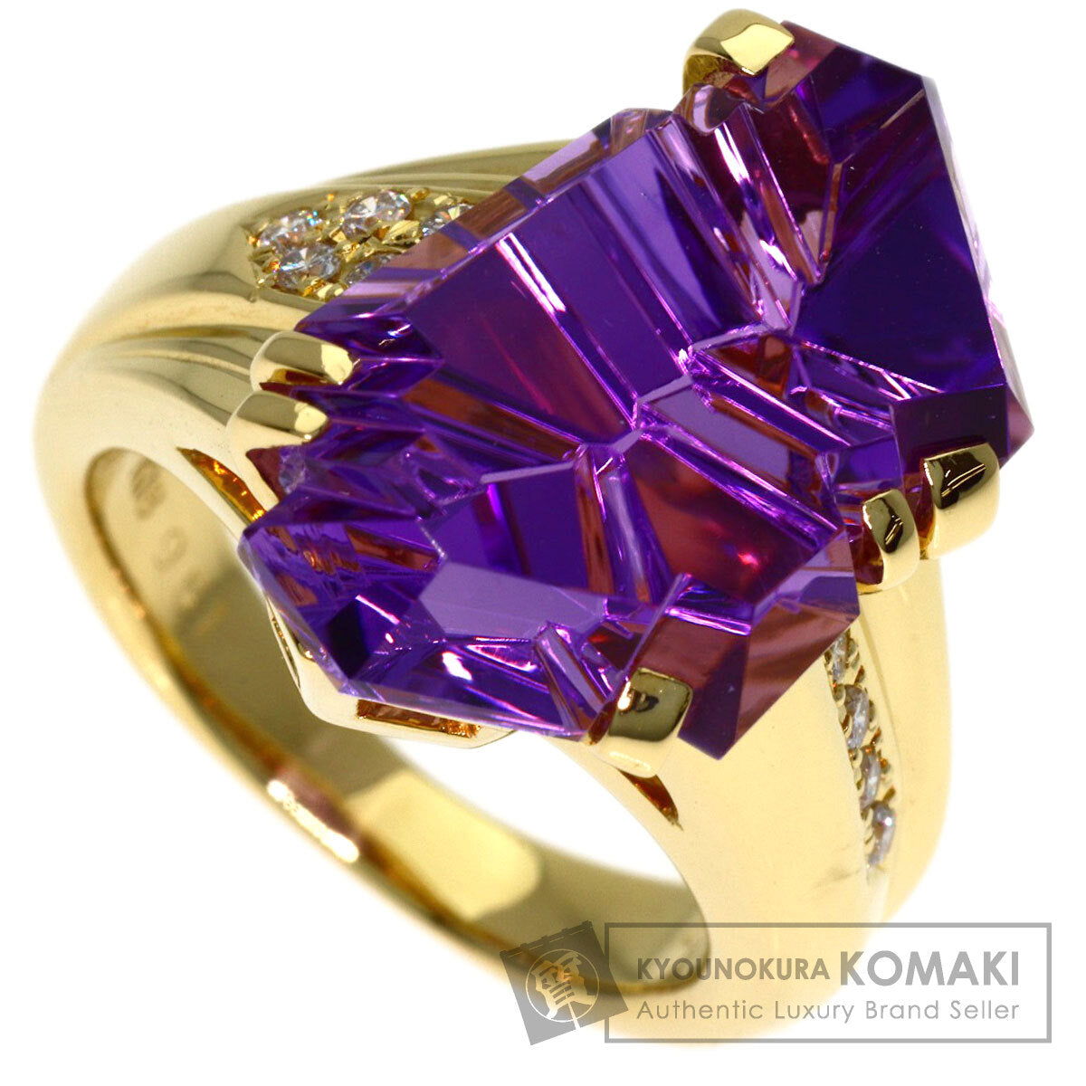 TASAKI Amethyst Diamond Ring K18 Yellow Gold Ladies [Used]