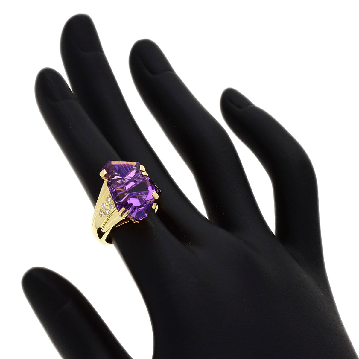 TASAKI Amethyst Diamond Ring K18 Yellow Gold Ladies [Used]