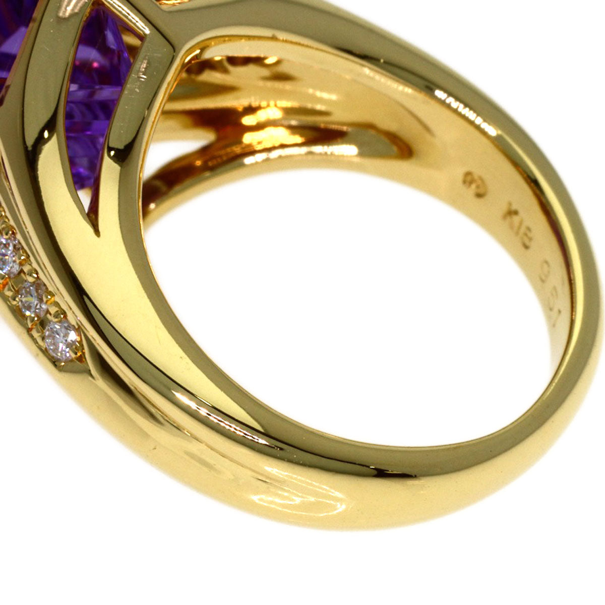 TASAKI Amethyst Diamond Ring K18 Yellow Gold Ladies [Used]