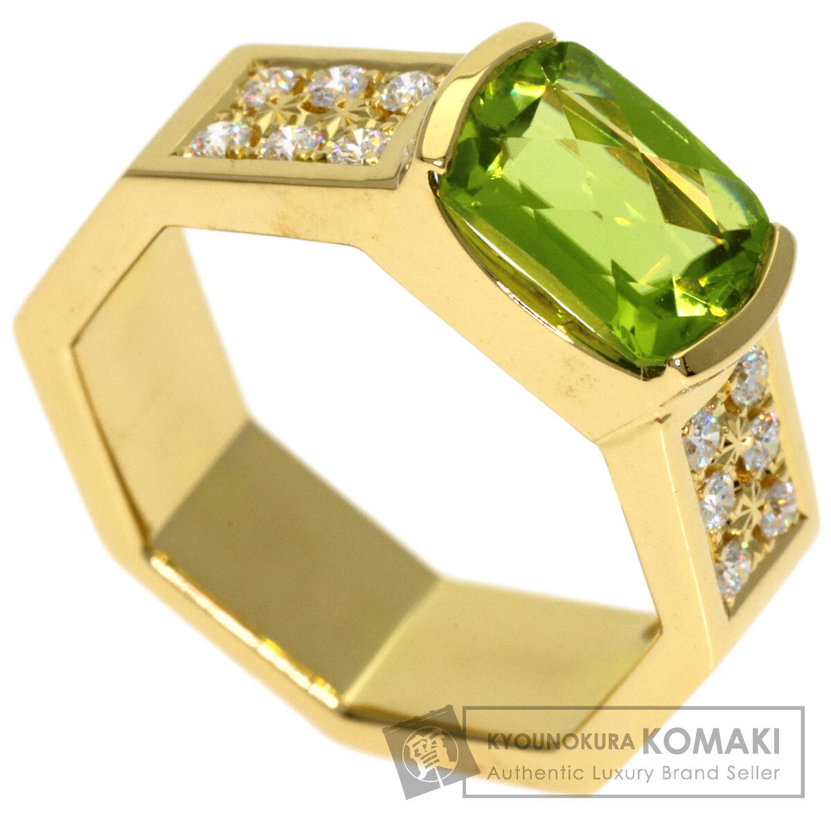 TASAKI Peridot Diamond Ring K18 Yellow Gold Ladies [Used]