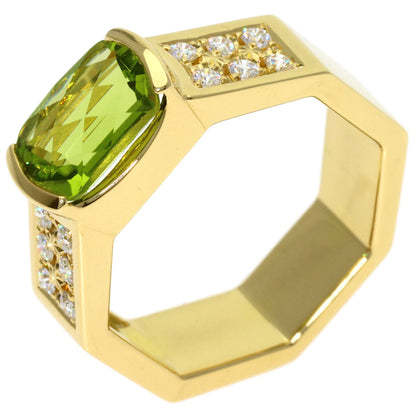TASAKI Peridot Diamond Ring K18 Yellow Gold Ladies [Used]