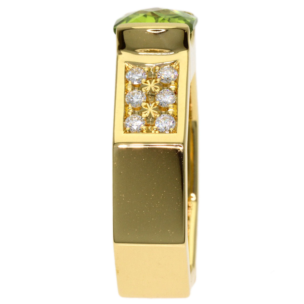 TASAKI Peridot Diamond Ring K18 Yellow Gold Ladies [Used]