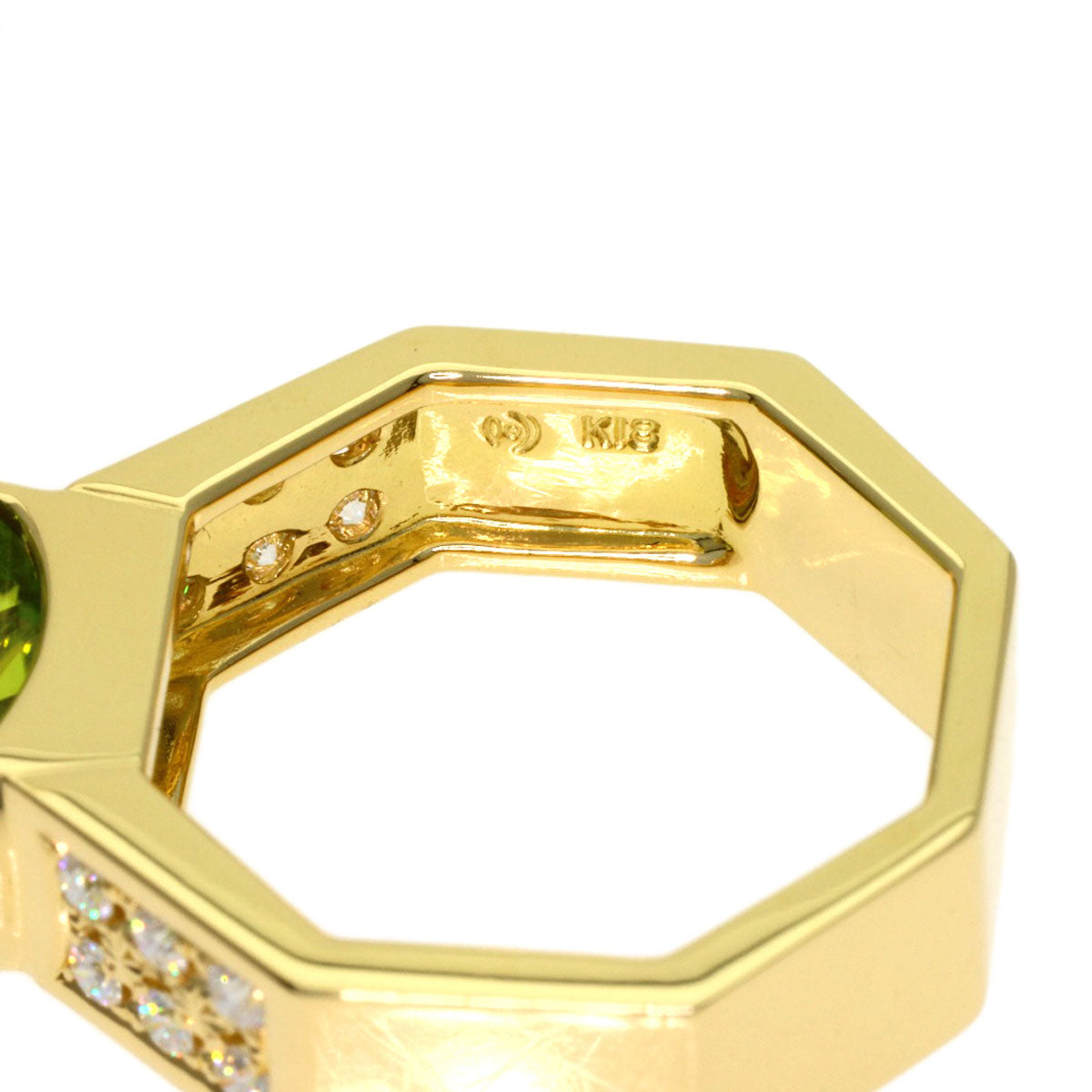 TASAKI Peridot Diamond Ring K18 Yellow Gold Ladies [Used]