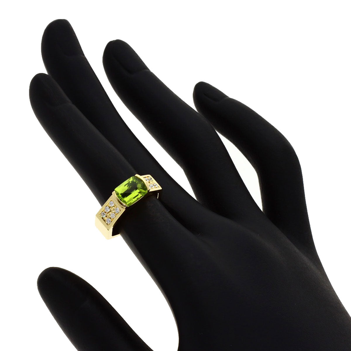 TASAKI Peridot Diamond Ring K18 Yellow Gold Ladies [Used]