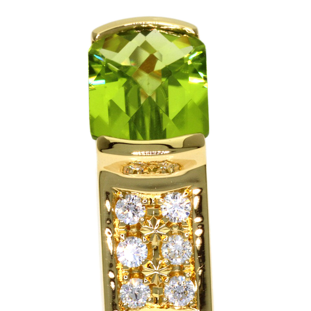 TASAKI Peridot Diamond Ring K18 Yellow Gold Ladies [Used]