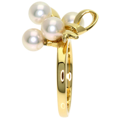 MIKIMOTO Pearl Pearl Ribbon Ring K18 Yellow Gold Ladies [Used]