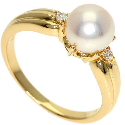 TASAKI Pearl Pearl Diamond Ring K18 Yellow Gold Ladies [Used]