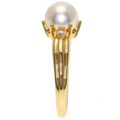 TASAKI Pearl Pearl Diamond Ring K18 Yellow Gold Ladies [Used]