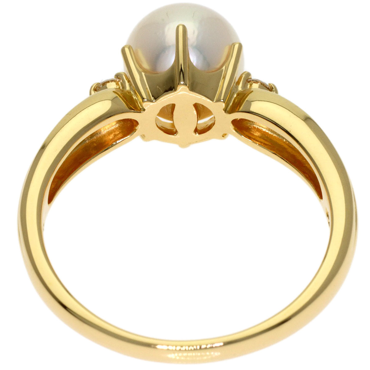 TASAKI Pearl Pearl Diamond Ring K18 Yellow Gold Ladies [Used]