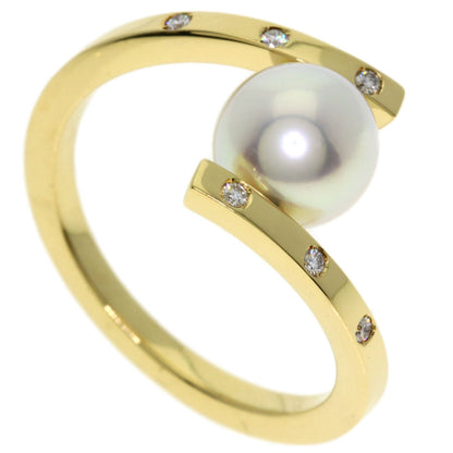 TASAKI A Fine Balance Pearl Pearl Diamond Ring K18 Yellow Gold Ladies [Used]