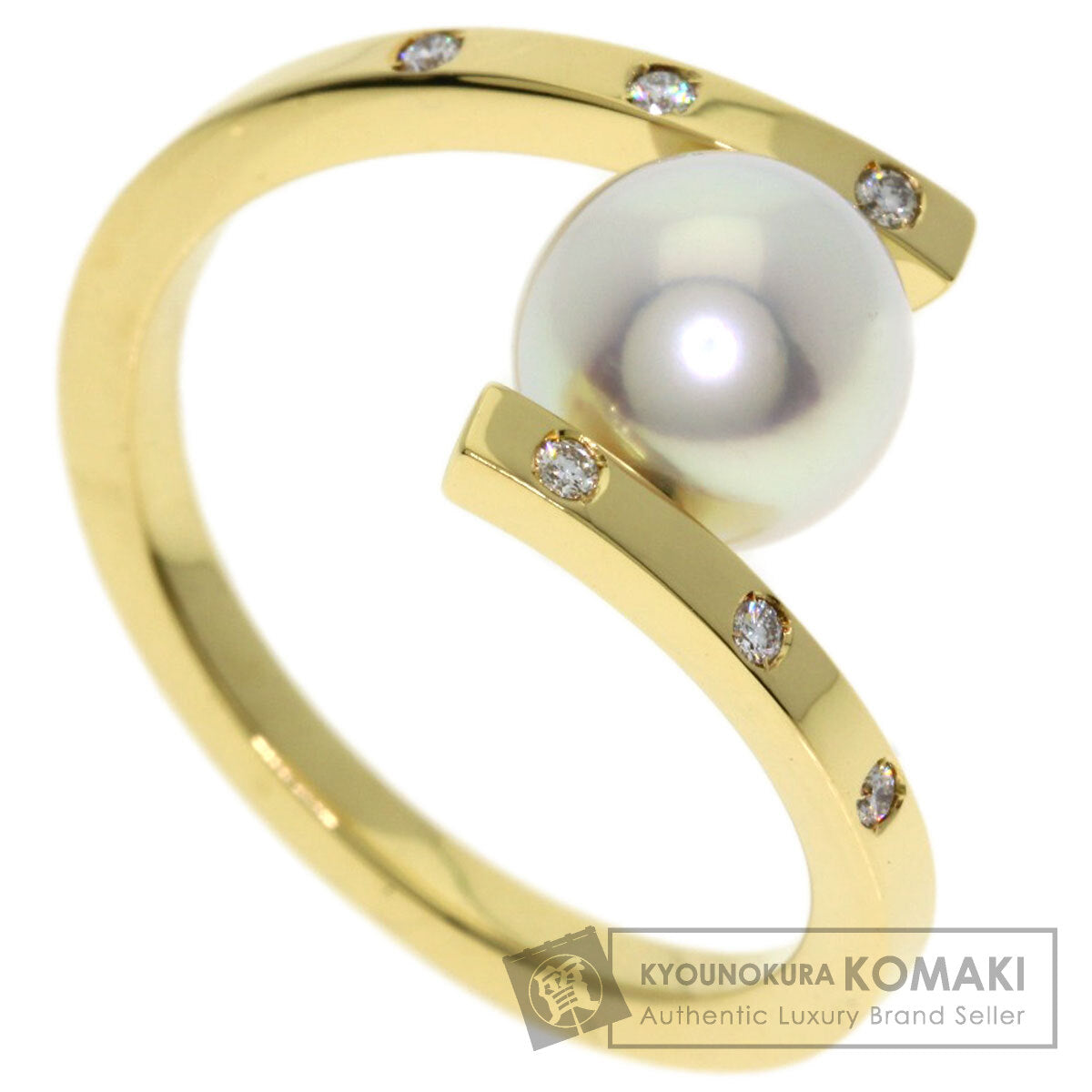 TASAKI A Fine Balance Pearl Pearl Diamond Ring K18 Yellow Gold Ladies [Used]