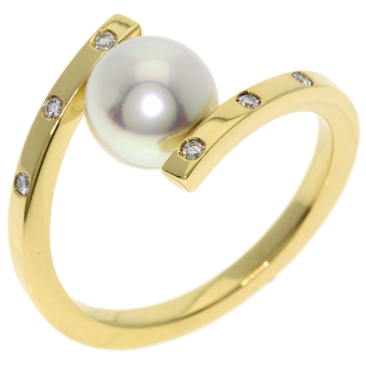TASAKI A Fine Balance Pearl Pearl Diamond Ring K18 Yellow Gold Ladies [Used]