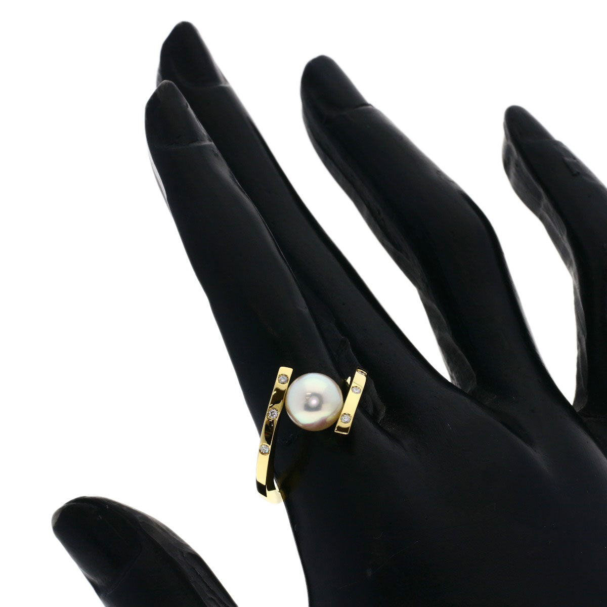 TASAKI A Fine Balance Pearl Pearl Diamond Ring K18 Yellow Gold Ladies [Used]