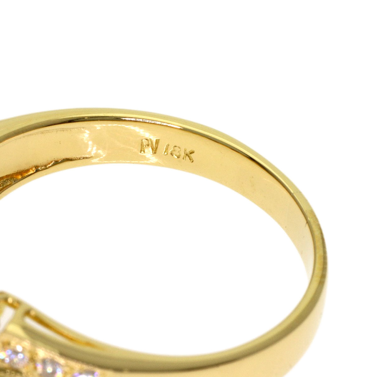 Ponte Vecchio Pearl Pearl Diamond Ring K18 Yellow Gold Ladies [Used]