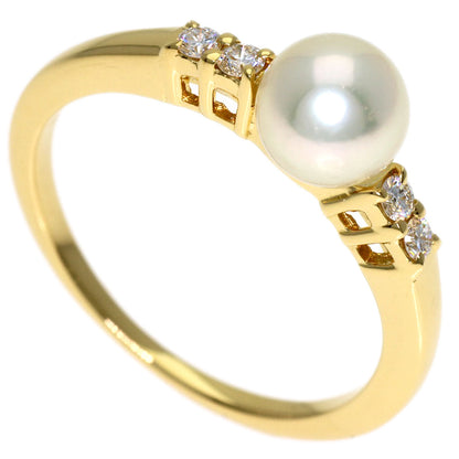MIKIMOTO Baby Pearl Pearl Diamond Ring K18 Yellow Gold Ladies [Used]