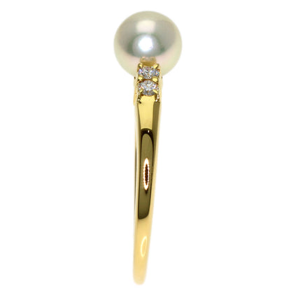 MIKIMOTO Baby Pearl Pearl Diamond Ring K18 Yellow Gold Ladies [Used]