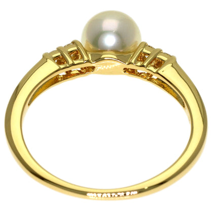 MIKIMOTO Baby Pearl Pearl Diamond Ring K18 Yellow Gold Ladies [Used]