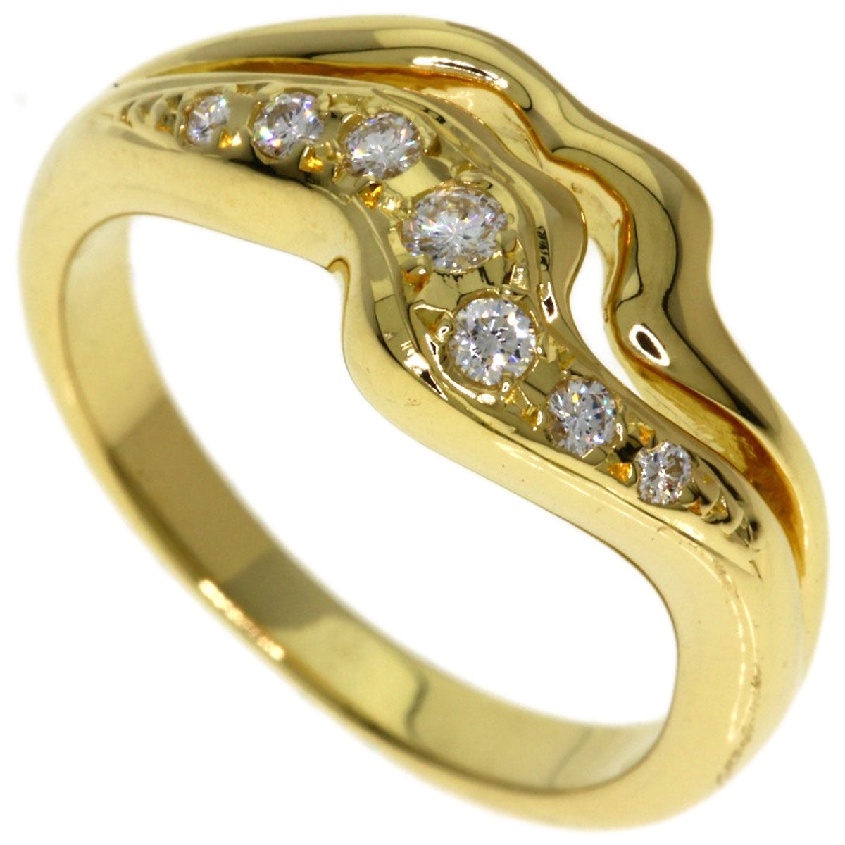 MIKIMOTO Diamond Ring K18 Yellow Gold Ladies [Used]