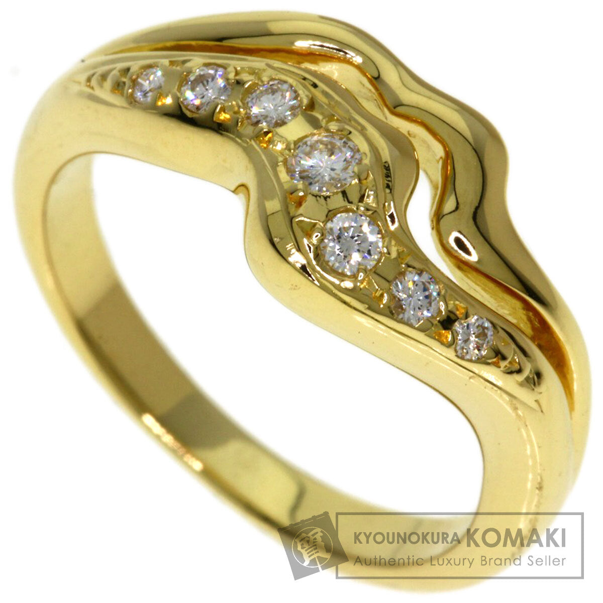 MIKIMOTO Diamond Ring K18 Yellow Gold Ladies [Used]