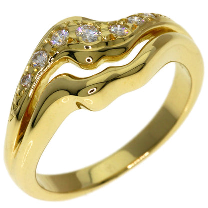 MIKIMOTO Diamond Ring K18 Yellow Gold Ladies [Used]