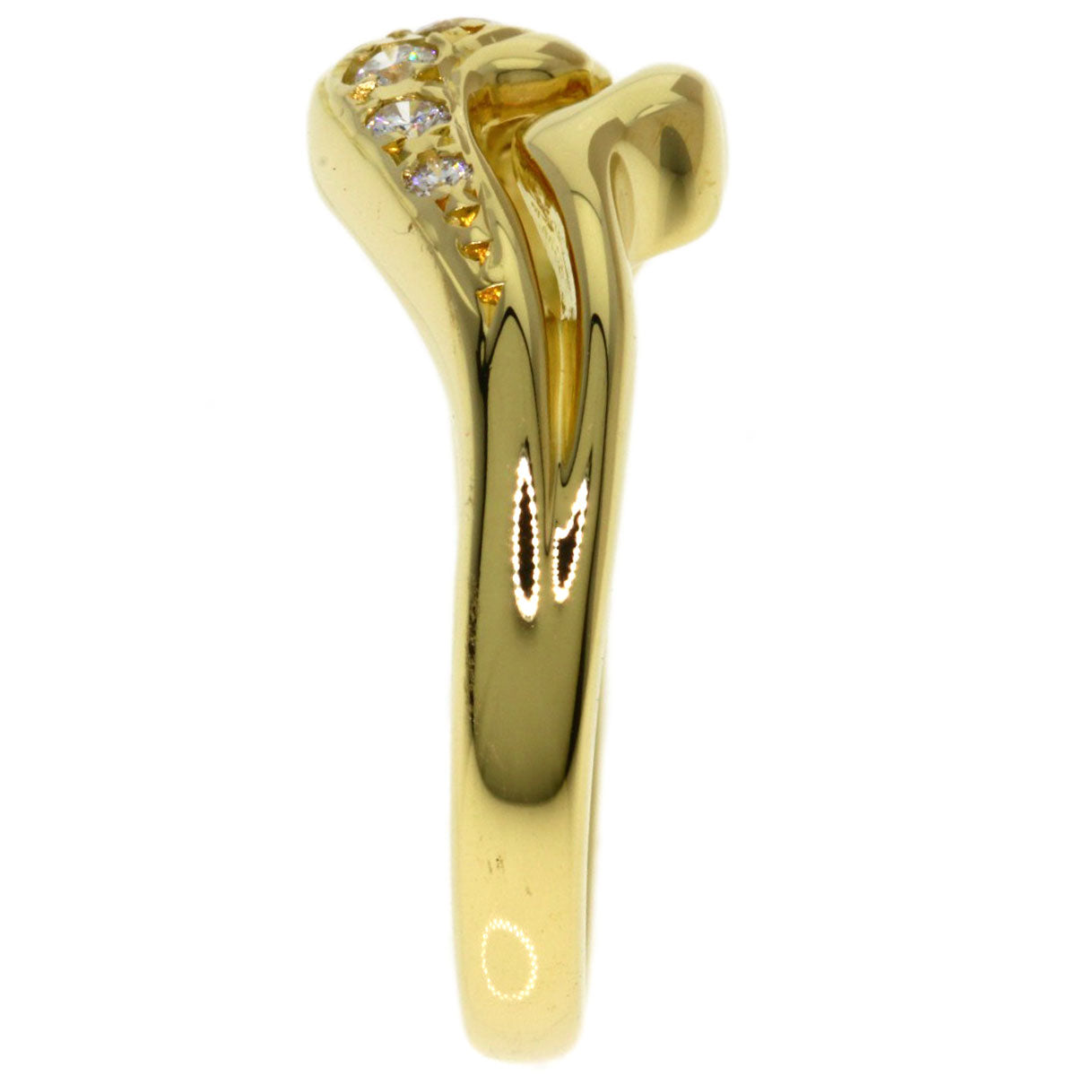MIKIMOTO Diamond Ring K18 Yellow Gold Ladies [Used]