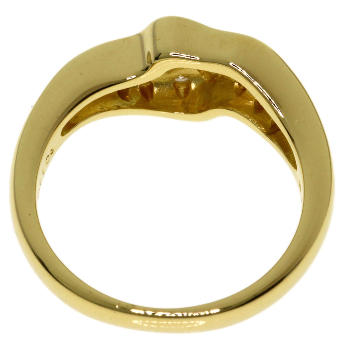 MIKIMOTO Diamond Ring K18 Yellow Gold Ladies [Used]