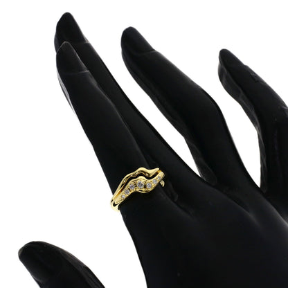 MIKIMOTO Diamond Ring K18 Yellow Gold Ladies [Used]